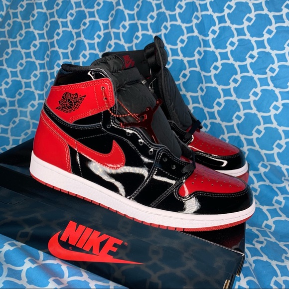 Nike Air Jordan High Men's size 10 Patent bred retro og red